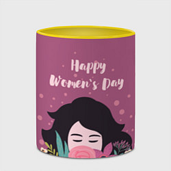 Кружка 3D Happy Womens Day, цвет: 3D-белый + желтый — фото 2