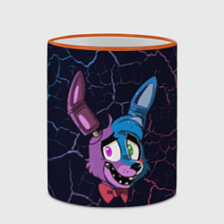 Кружка 3D ФНАФ - БОННИ Трещины, цвет: 3D-оранжевый кант — фото 2