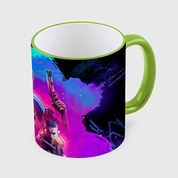 Кружка 3D Vi Ви Cyberpunk 2077, цвет: 3D-светло-зеленый кант