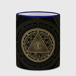 Кружка 3D Всевидящее око Лучезарная дельта, цвет: 3D-синий кант — фото 2