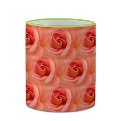 Кружка 3D Розы - цветы - паттерн, цвет: 3D-светло-зеленый кант — фото 2