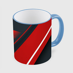 Кружка 3D F1 Большое лого, цвет: 3D-небесно-голубой кант