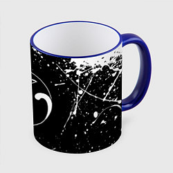 Кружка 3D ИНЬ ЯНЬ КОТИКИ БРЫЗГИ И НИЧЕГО ЛИШНЕГО, цвет: 3D-синий кант