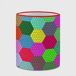 Кружка 3D Геометрический узор Pattern, цвет: 3D-красный кант — фото 2