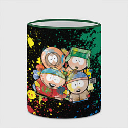 Кружка 3D Мультфильм Южный парк персонажи South Park, цвет: 3D-зеленый кант — фото 2