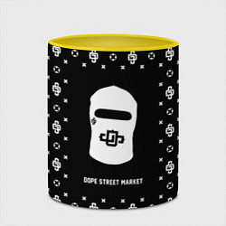 Кружка 3D Узор Black Dope Ski Mask Dope Street Market, цвет: 3D-белый + желтый — фото 2