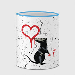 Кружка 3D BANKSY БЭНКСИ крыса, цвет: 3D-небесно-голубой кант — фото 2