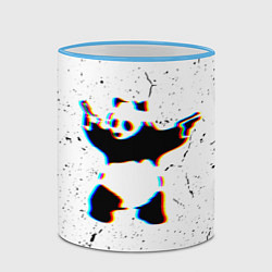Кружка 3D Banksy Panda with guns Бэнкси, цвет: 3D-небесно-голубой кант — фото 2