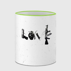 Кружка 3D Banksy Бэнкси LOVE, цвет: 3D-светло-зеленый кант — фото 2