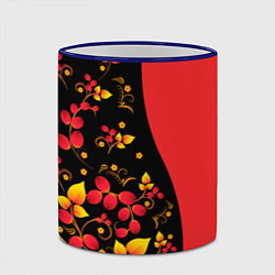 Кружка 3D Хохлома Русская роспись, цвет: 3D-синий кант — фото 2