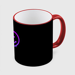Кружка 3D Neon Bored Half pattern, цвет: 3D-красный кант