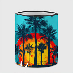 Кружка 3D Hawaii Солнце, Пальмы, цвет: 3D-черный кант — фото 2