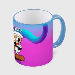 Кружка 3D Кружечки Cuphead, цвет: 3D-небесно-голубой кант