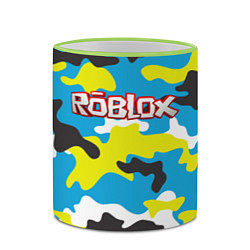Кружка 3D Roblox Камуфляж Небесно-Синий, цвет: 3D-светло-зеленый кант — фото 2