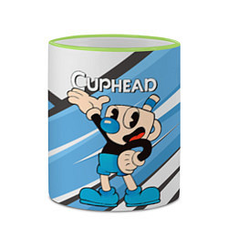 Кружка 3D Cuphead синяя чашечка, цвет: 3D-светло-зеленый кант — фото 2