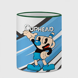 Кружка 3D Cuphead синяя чашечка, цвет: 3D-зеленый кант — фото 2