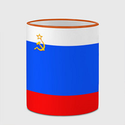 Кружка 3D Флаг России с серпом и молотом, цвет: 3D-оранжевый кант — фото 2