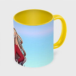 Кружка 3D Тайга недовольна, цвет: 3D-белый + желтый