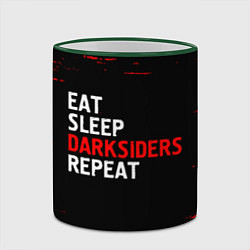 Кружка 3D Eat Sleep Darksiders Repeat Краска, цвет: 3D-зеленый кант — фото 2