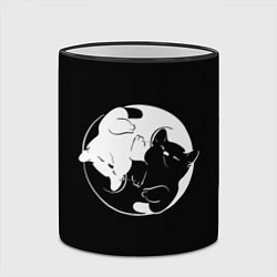 Кружка 3D Инь Янь - котики, цвет: 3D-черный кант — фото 2