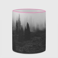 Кружка 3D Туманный лес - туман, цвет: 3D-розовый кант — фото 2