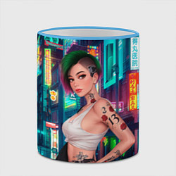 Кружка 3D Judy Cyberpunk2077 Киберпанк, цвет: 3D-небесно-голубой кант — фото 2