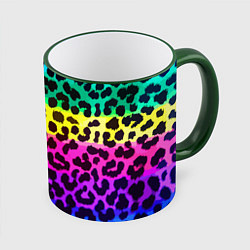 Кружка 3D Leopard Pattern Neon, цвет: 3D-зеленый кант