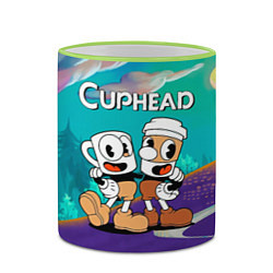 Кружка 3D Cuphead чашечка кофе, цвет: 3D-светло-зеленый кант — фото 2