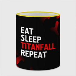 Кружка 3D Eat Sleep Titanfall Repeat Милитари, цвет: 3D-желтый кант — фото 2