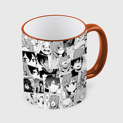 Кружка 3D Восхождение героя щита паттерн, цвет: 3D-оранжевый кант