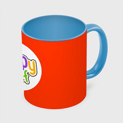 Кружка 3D HAPPY MILF, цвет: 3D-белый + небесно-голубой