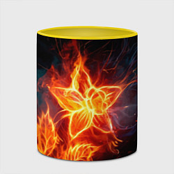 Кружка 3D Flower Neon Fashion 2035 Flame, цвет: 3D-белый + желтый — фото 2