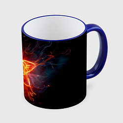Кружка 3D Flower Neon Fashion 2035 Flame, цвет: 3D-синий кант
