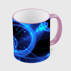 Кружка 3D Неоновый космос Neon space, цвет: 3D-розовый кант