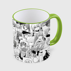 Кружка 3D О моём происхождении в слизь pattern, цвет: 3D-светло-зеленый кант