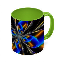 Кружка 3D Neon vanguard pattern Fashion 2023, цвет: 3D-белый + светло-зеленый