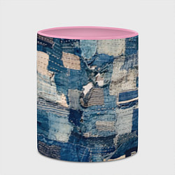 Кружка 3D Patchwork Jeans Осень Зима 2023, цвет: 3D-белый + розовый — фото 2