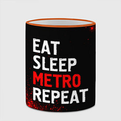 Кружка 3D Eat Sleep Metro Repeat Арт, цвет: 3D-оранжевый кант — фото 2