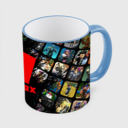 Кружка 3D ROBLOX СЮЖЕТЫ И ЛОГОТИП, цвет: 3D-небесно-голубой кант