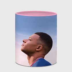 Кружка 3D Футболист Килиан Мбаппе, цвет: 3D-белый + розовый — фото 2