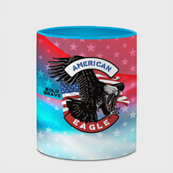 Кружка 3D Американский орел USA, цвет: 3D-белый + небесно-голубой — фото 2