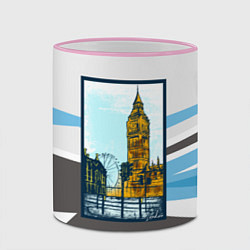 Кружка 3D London Лондон, цвет: 3D-розовый кант — фото 2