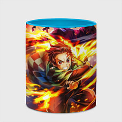 Кружка 3D Клинок, рассекающий демонов Demon Slayer, цвет: 3D-белый + небесно-голубой — фото 2