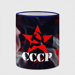 Кружка 3D Ссср - серп и молот - звезда - пламя, цвет: 3D-синий кант — фото 2