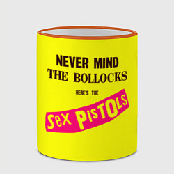 Кружка 3D Never Mind the Bollocks, Heres the Sex Pistols, цвет: 3D-оранжевый кант — фото 2