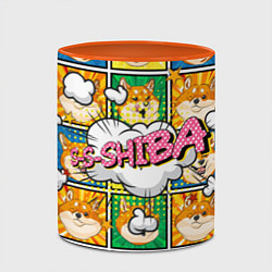 Кружка 3D Pop art shiba inu, цвет: 3D-белый + оранжевый — фото 2