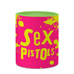 Кружка 3D Sex Pistols Yellow Logo, цвет: 3D-белый + светло-зеленый — фото 2