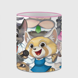 Кружка 3D Рэцуко с друзьями Aggretsuko, цвет: 3D-розовый кант — фото 2