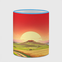 Кружка 3D Дорога к солнцу, цвет: 3D-небесно-голубой кант — фото 2