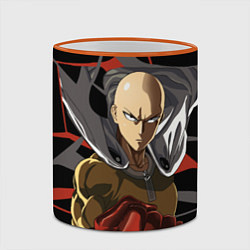 Кружка 3D Сайтама-человек удара, цвет: 3D-оранжевый кант — фото 2